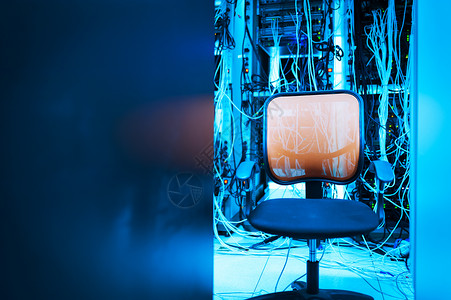 服务器机房椅子技术中心托管电脑安全白色互联网服务网络基础设施背景图片