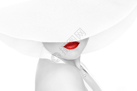 双唇女性化水手女性护理福利帽子女士女孩皮肤白色背景