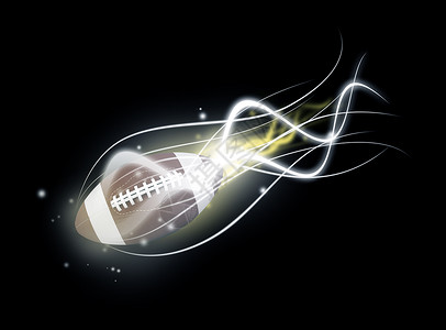 带能量光的飞行橄榄球背景图片