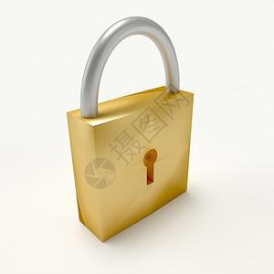 3D 锁定白色电子人互联网钥匙隐私危险金属密码犯罪技术插图背景图片