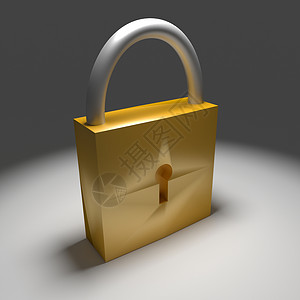 3D 锁定白色技术金属插图互联网钥匙危险隐私密码电子人犯罪背景图片