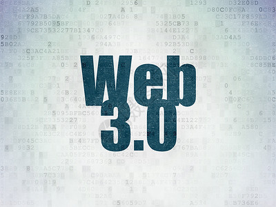 网页设计模板网络发展概念 关于数字纸张背景的Web 3 0编程托管数据引擎服务器文本蓝色代码绘画浏览器背景