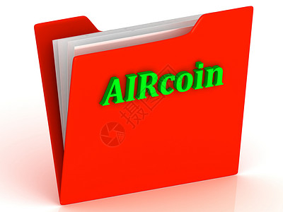 AIRcoin- 金色折页上的亮绿色字母背景图片