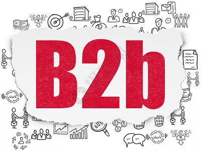 b2b素材撕纸背景上的财务概念 B2b伙伴危机绘画解决方案产品公司领导者老板交易成就背景