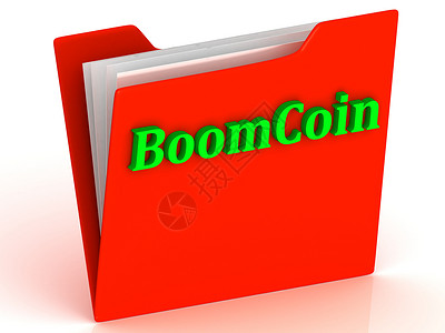 BoomCoin- 金色折页上的亮绿色字母背景图片