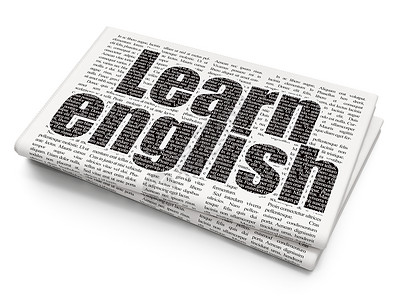 英语文章学习概念在报纸背景上学习英语背景