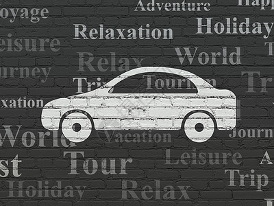 汽车标签背景墙上的旅游概念车旅行车轮汽车航程标签建筑运输世界闲暇车辆背景