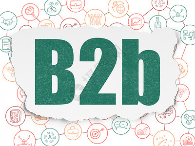 b2b素材撕纸背景上的财务概念 B2b品牌金融图表交易领导战略成功领导者公司流程图背景