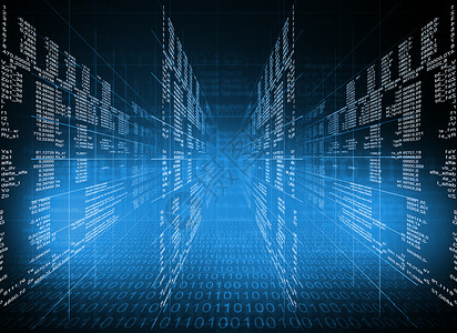 解码抽象的蓝色科技背景编码插图全球程序编程互联网数字密码数据黑色背景