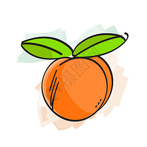 桃子图标桃子插图背景