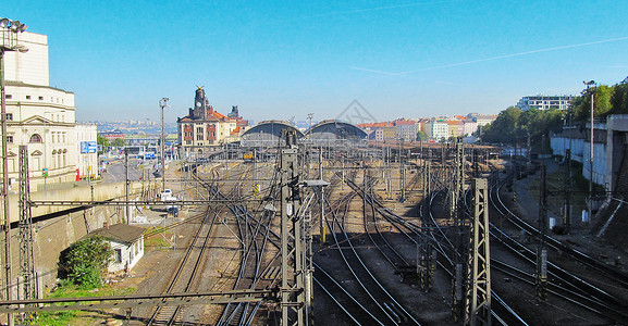 布拉格的铁路中途站背景图片