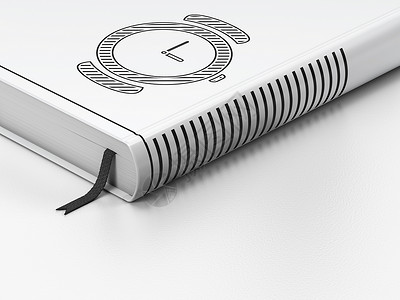 时间书签素材时间轴概念特写 bookWatch 在白色背景上展示时间文学3d倒数书签日程教育研究科学背景