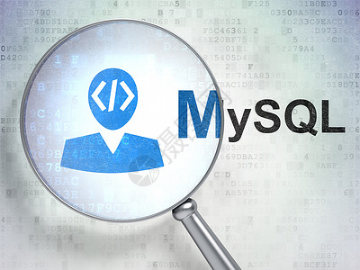 编程概念 光玻璃程序员和 MySQL高清图片