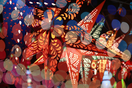 Diwali 彩色照明背景图片
