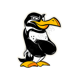 企鹅图标卡通企鹅商业野生动物乐趣荒野环境动物生活橙子标识卡通片背景