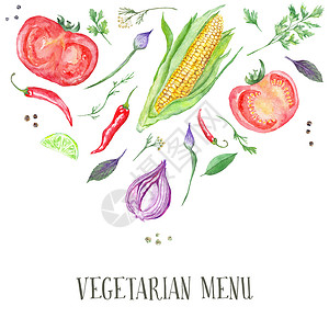 墨西哥食物横幅集蔬菜菜单薄图封面模板背景