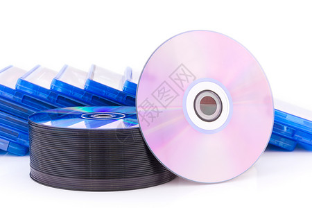 DVD/CD 带光盘的光碟盒背景图片