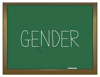 性别字概念女性女性化黑板绿色男性插图教育粉笔背景图片