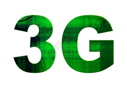 白色背景的孤立绿色和黑色文本3G背景图片