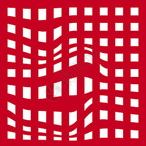 红色矩形窗纹网格抽象背景 红色和白色斑马纹 插画背景
