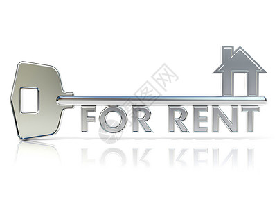 钥匙牌3D牌Rent标志的门钥匙公寓城市公证人营销住房贷款搬迁住宅金属代理人背景