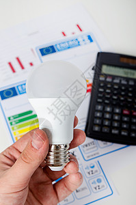 LLED灯泡 能源效率图表和计算器背景图片