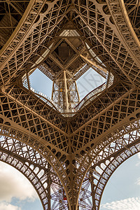 巴黎埃菲尔塔天空蓝色旅游背景图片
