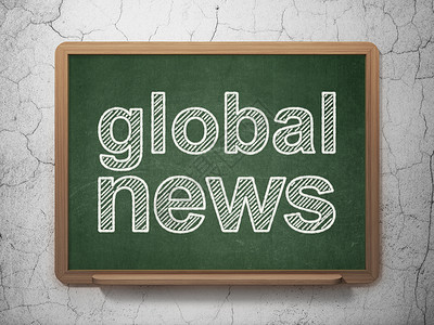 全球好物节新闻概念 关于黑板背景的全球新闻报纸渲染通讯灰色文章教育粉笔金融绿色公告背景