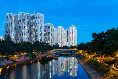 香港住宅楼香港城市地标享受袖珍日落住房建筑摩天大楼天际景观背景图片