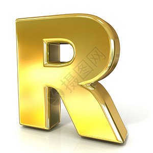 立体齿轮字母R金字收藏信件 - R 3D背景