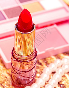 化妆红嘴唇表示化妆和美容学背景图片