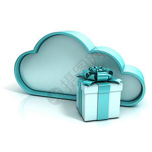 促销分区导航带礼物盒的云 免费附加储存背景