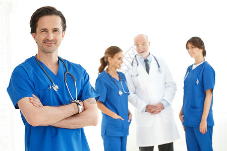 医生小组医疗微笑实习生工人药品白色女士工作室职业男人背景图片