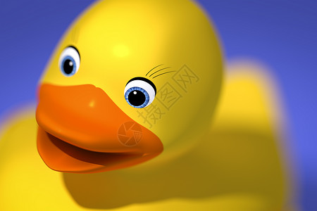 甜橡皮鸭渲染鸭子玩具童年孩子们小鸭子黄色橙子婴儿孩子背景图片