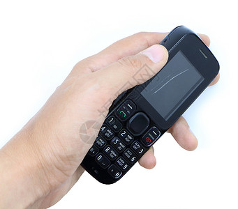 手握旧式破旧移动电话黑色手机回收屏幕尽头背景图片