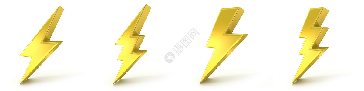 金色闪电闪电 symbols3D 金色标志背景