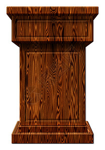 木质3D说明3d树桩站立辩论肥皂盒演讲旗帜插图政治讲坛背景图片