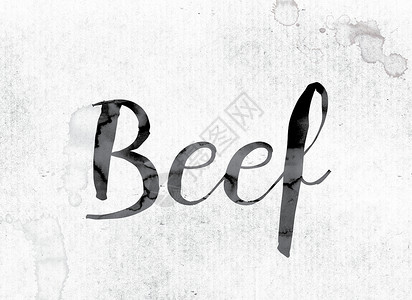 炖大肉字体牛肉概念画在背景