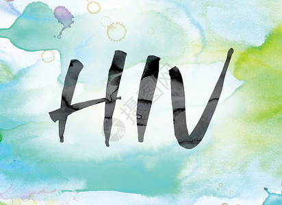 水彩笔触字效HIV 彩色水彩和水墨字 Ar背景