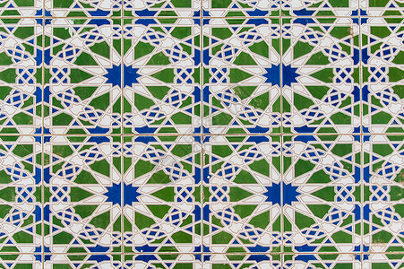 摩洛哥风格的瓷砖装饰型图案高清图片