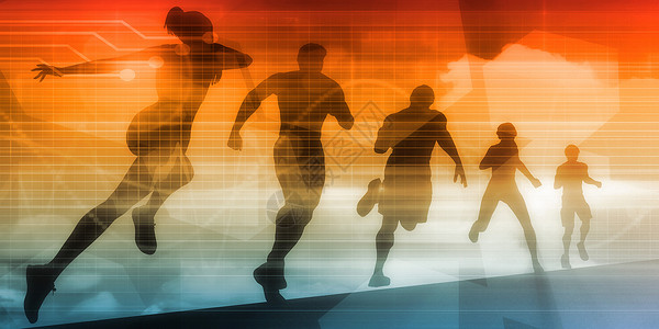 体育背景技术跑步科学插图背景图片