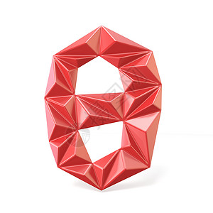 0分试卷红色现代三角形字体数字 ZERO 0 3D反射多边形数学几何学插图棱镜测量失真三角背景
