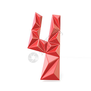 BAK4棱镜红色现代三角字体数字四 4 3数学反射几何学测量失真插图多边形棱镜背景