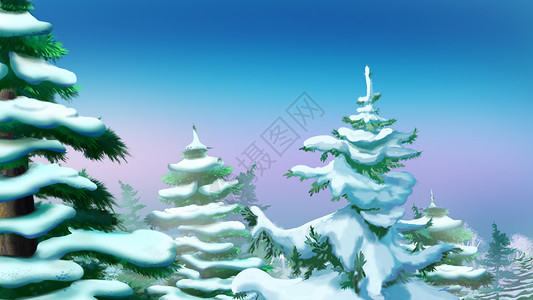 冠树覆盖雪雪背景图片