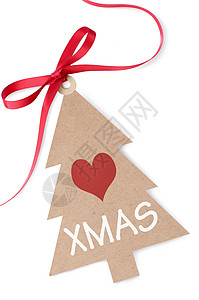 圣诞树礼品标签背景图片