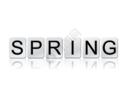 春季孤立的平铺字母概念和主题背景图片