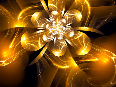花瓣形分布图碎形玻璃花 - 抽象数字生成的图像背景