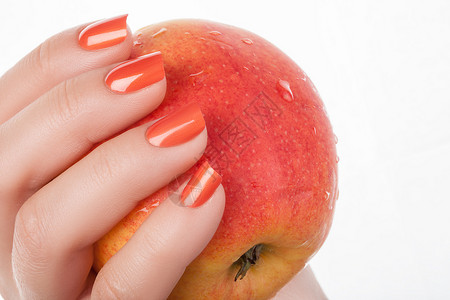 橙色指甲油创造力美学广告指甲手指凝胶背景图片