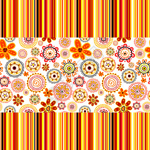 条纹设计用鲜花和条纹的背景背景