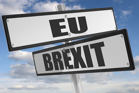 布里坦白上带有不exexxit 符号和欧盟标志的签名联盟天空风暴政治经济世界危机出口公民协议背景